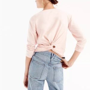 J Crew Womens Cotton Twist Back 3/4 Sleeve Top